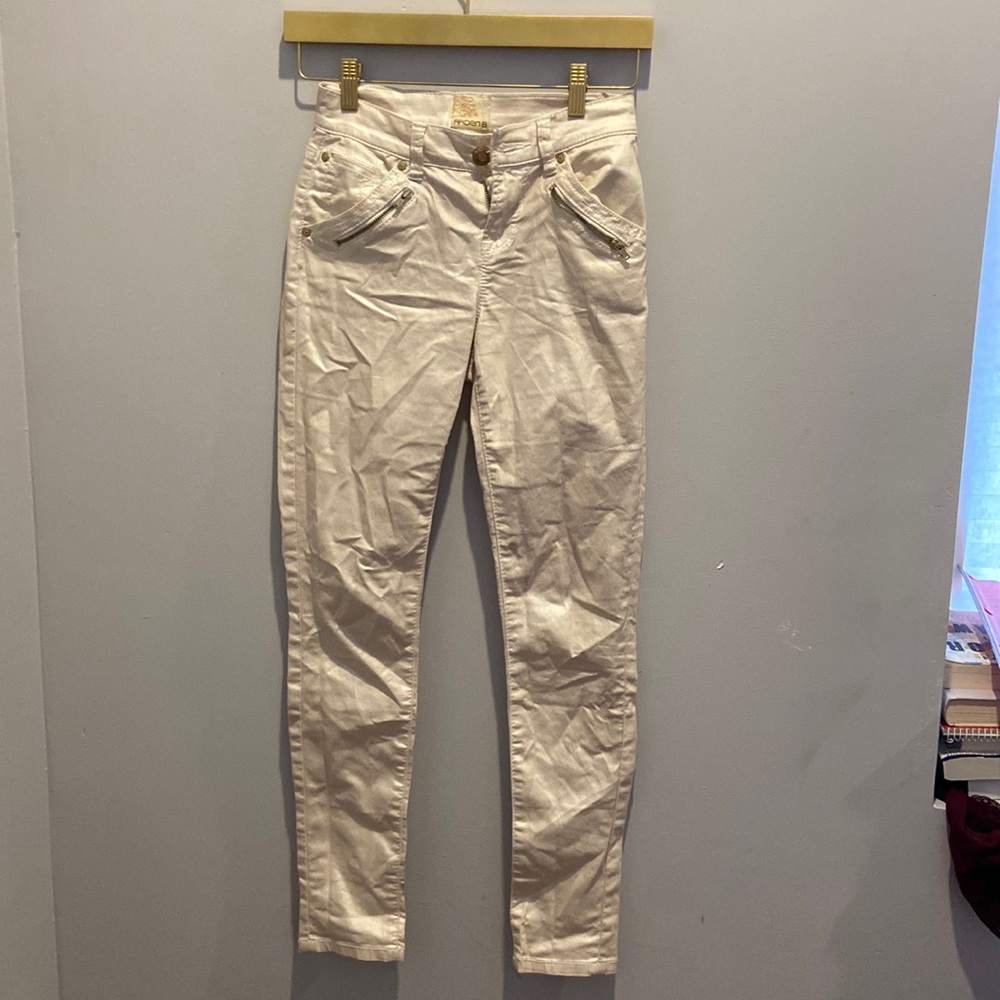 Cream Leather Pants
